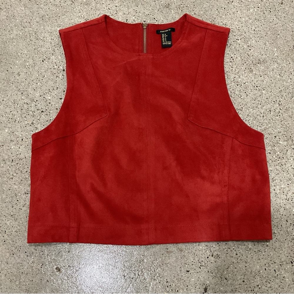 FOREVER 21 Red Suede Top size S